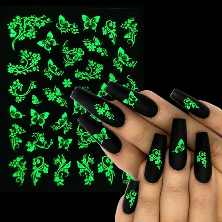 Sticker dạ quang dán móng tay