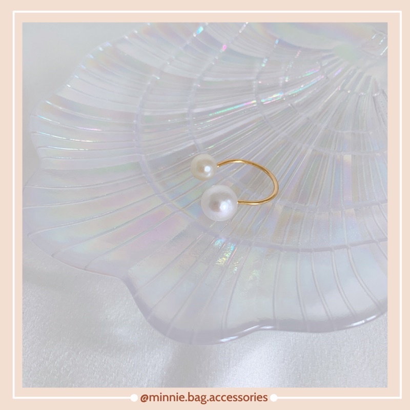 Nhẫn nữ nhẫn hàn quốc hạt ngọc sang trọng