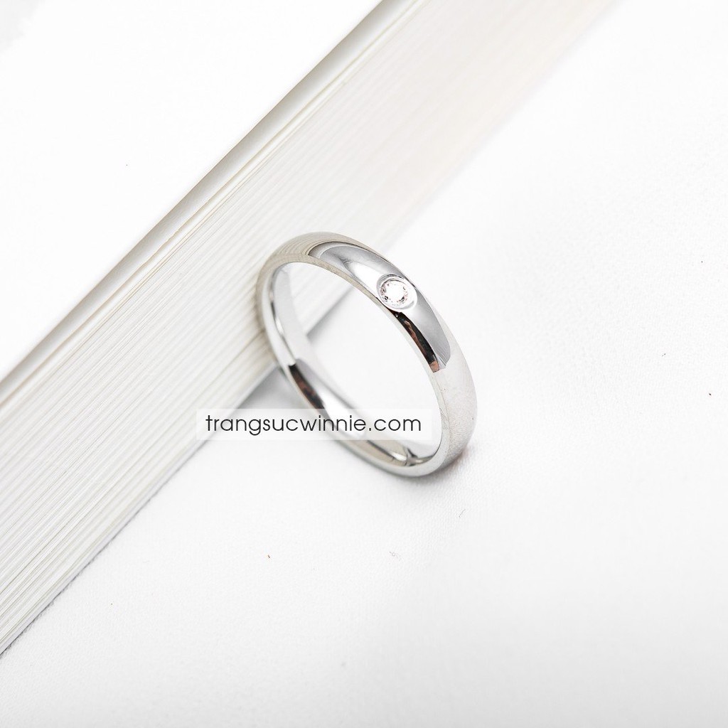 [Mã SKAMCLU8 giảm 10% cho đơn từ 100K] Nhẫn nữ titan diamond bạc