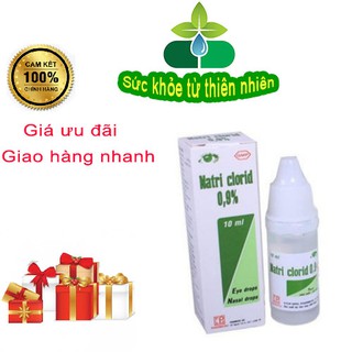  Nước muối nhỏ mắt mũi natriclorid 0,9% chai 10ml (lốc 10 chai )