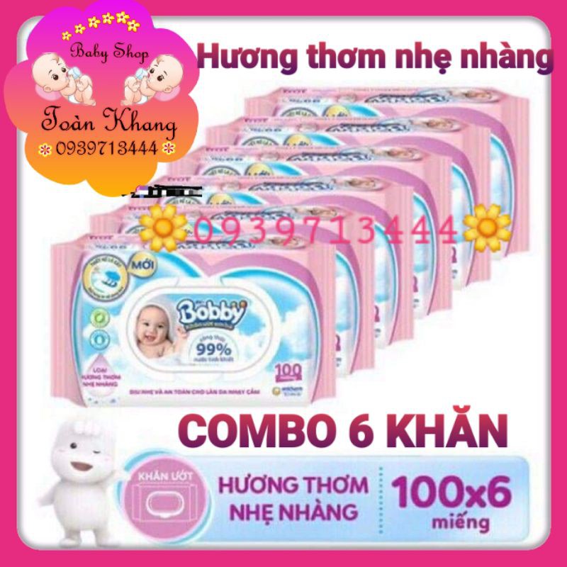 ♨️COMBO 6 KHĂN BOBBY 100 TỜ LOẠI HƯƠNG THƠM NHẸ NHÀNG