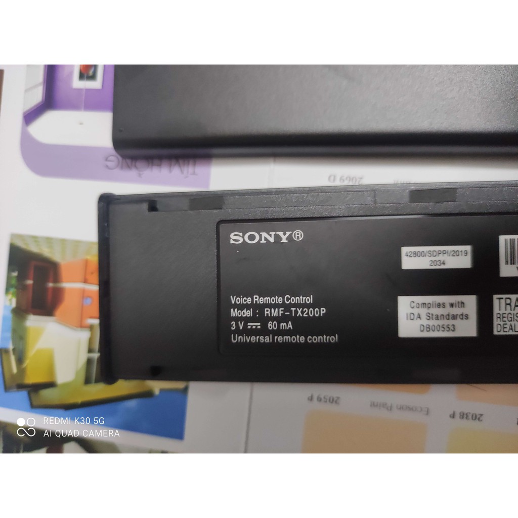 Điều khiển remote tivi Sony smart RMF-TX200P- Không hỗ trợ giọng nói