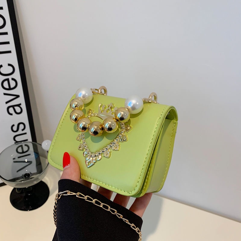 Túi Đeo Chéo Hình Vuông Nhỏ Đính Ngọc Trai Thời Trang 2022 Phong Cách Phương Tây