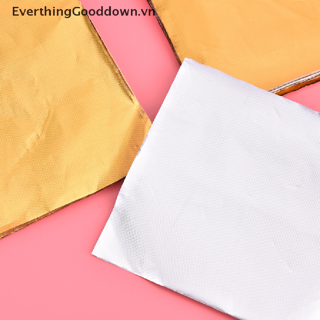 Everthinggooddown Gói 100 Giấy Thiếc Lá Nhôm Màu Vàng Đựng Bánh Kẹo Sô Cô La Tiệc Tùng