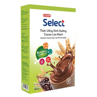 Bột dinh dưỡng cacao lúa mạch Co.op Select 285 g