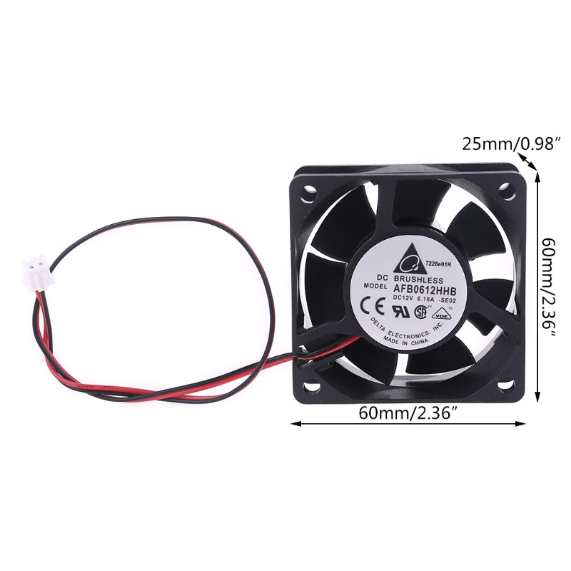 Quạt Tản Nhiệt Làm Mát CPU 6cm AFB0612HHB 6015 6025 12V 0.18A Cho Delta
