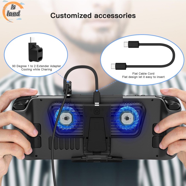 Quạt Làm Mát Có Giá Đỡ Tương Thích Với Bộ Chuyển Đổi C port C Cho Steamdeck / Switch / Oled