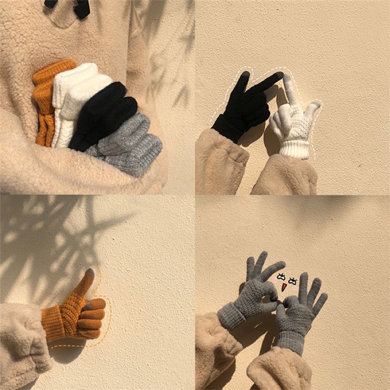 Găng tay len mùa đông dùng sẵn