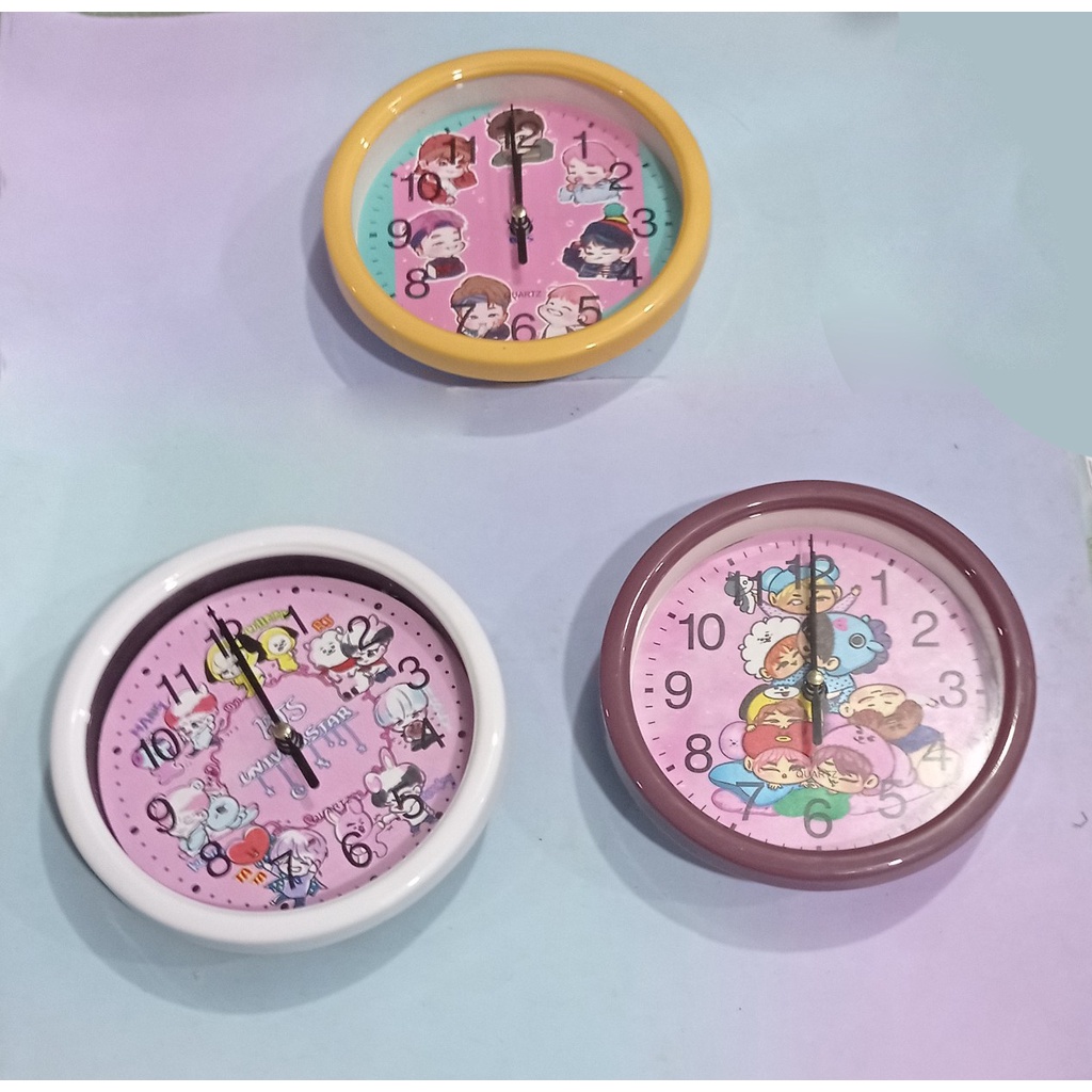 Đồng hồ treo tường bangtan army  DHTI2  cute dễ thương idol kpop 13 đến 15cm