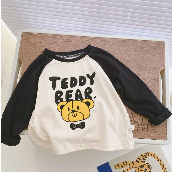 Áo Thun Tay Dài 100% Cotton In Họa Tiết Hoạt Hình Thời Trang Mùa Thu Cho Bé Trai Và Gái