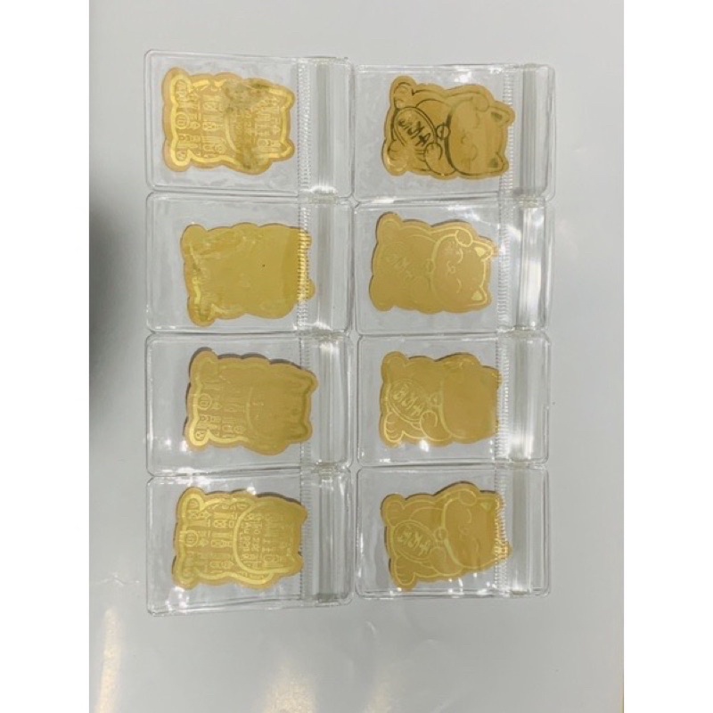 Miếng dán điện thoại mạ vàng 24k hình mèo thần tài chiêu lộc cầu may mắn độc đáo