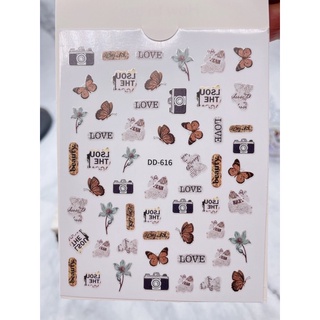 sticker 3d hoạt hình dán móng tay nail