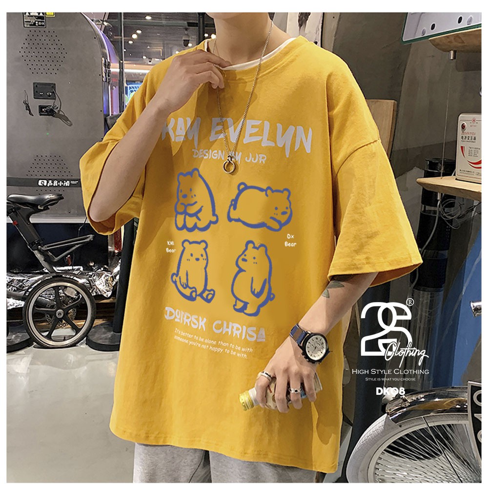 Áo Thun Unisex Nam Tay Lỡ Vải Cotton 2S Clothing, Áo Phông Nelly Cộc Tay Unisex Màu Vàng Bò DK08 | BigBuy360 - bigbuy360.vn