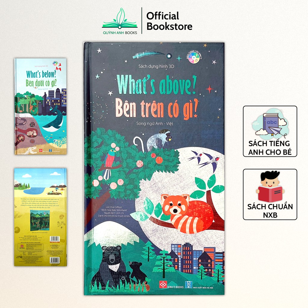 Sách - Dựng hình 3D song ngữ Anh Việt Bên trên có gì - Bên dưới có gì (Bộ 2 quyển) - NPH Đinh Tị