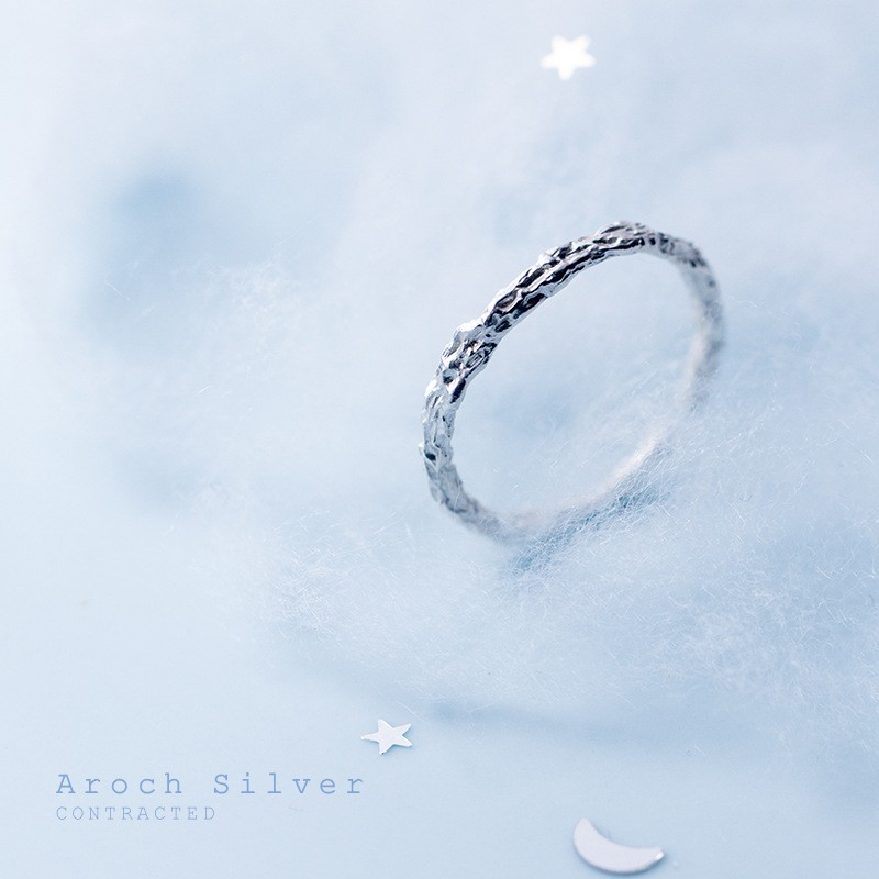 Nhẫn bạc nữ hở freesize,phù hợp mọi kích thước tay phong cách Nhật Bản Retro khô J2963 - AROCH Jewelry