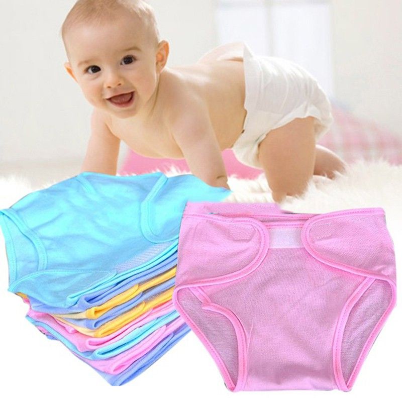 Quần đóng bỉm sơ sinh chất cotton 100% size 3-8kg. Quần dán bỉm cho bé thoáng khi, thấm hút mồ hôi
