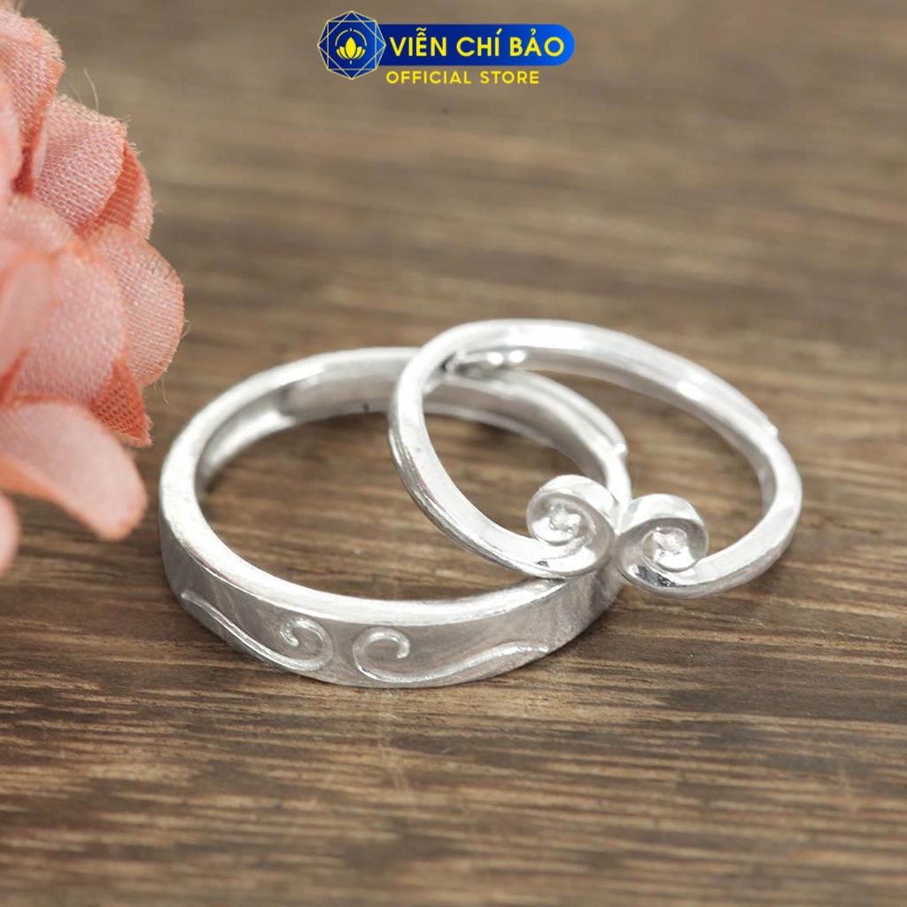 Nhẫn bạc đôi nam nữ kim cô xi kim chất liệu bạc 925 thời trang phụ kiện trang sức Viễn Chí Bảo N700045 N700046