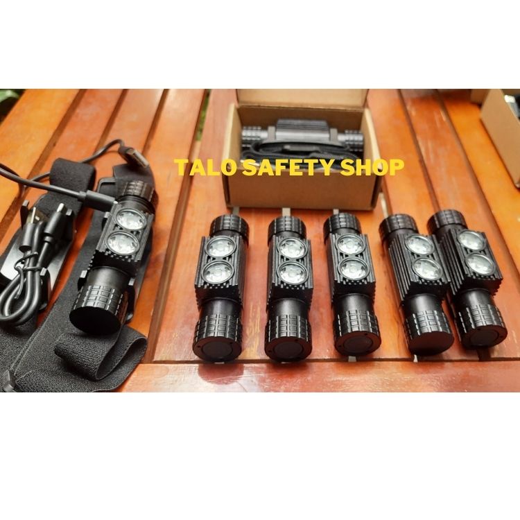 Đèn pin H02B đeo đầu mini siêu sáng type C  chống nước tốt