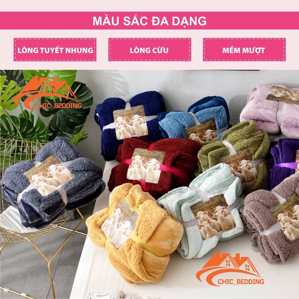 Chăn lông cừu Untimate nhập khẩu, chăn lông cừu tuyết 2 lớp siêu ấm áp size 2mx2m3