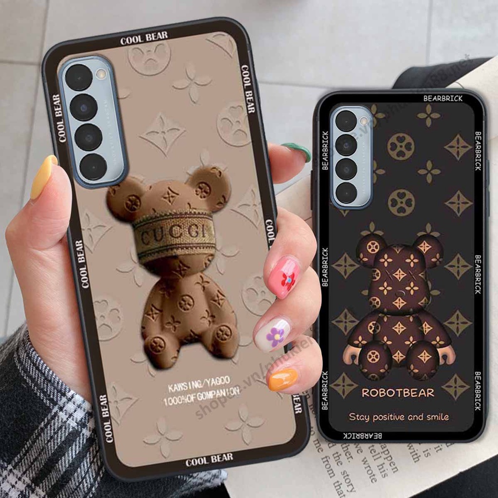 Ốp Oppo Reno4 /  Reno4 Pro / Reno 4 bear, k@ws thương hiệu phong cách ốp lưng thời trang cao cấp