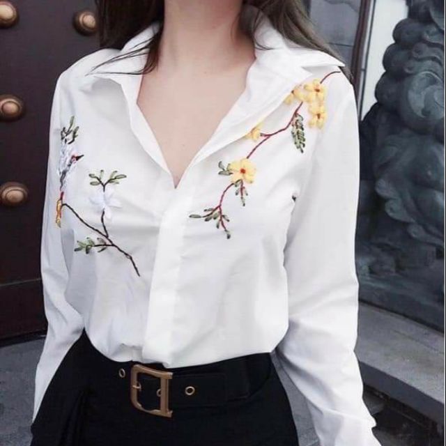 Bán sỉ áo sơ mi thêu hoa