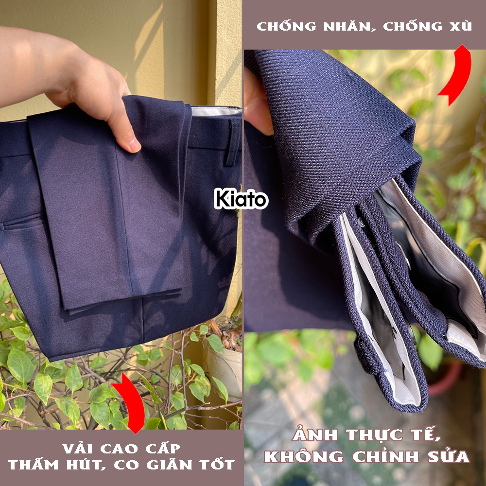 Quần âu nam Cao Cấp Kiato, style Hàn, quần tây dáng côn trẻ trung, co dãn ôm, vải chống nhăn cao cấp không bai, xù | BigBuy360 - bigbuy360.vn