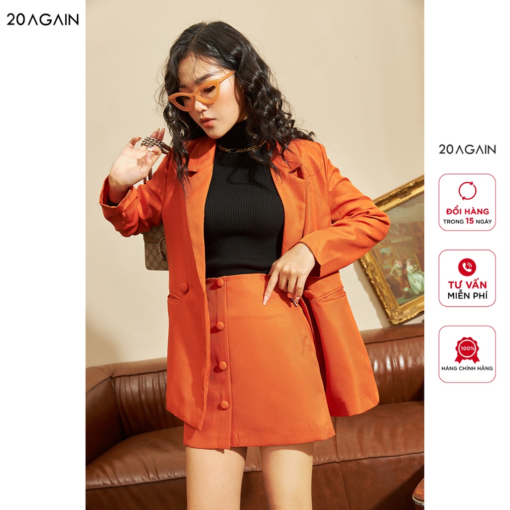 Áo blazer nữ dài tay 2 khuy 20Sexy by 20AGAIN, thiết kế thanh lịch, trẻ trung, chất liệu túyt si dày cao cấp VBW1138