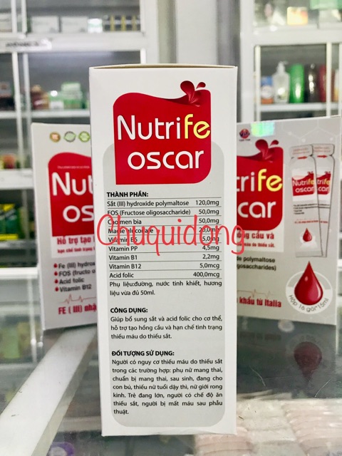 SẮT NƯỚC cho bà BẦU và những đối tượng thiếu sắt NUTRIFE OSCAR hộp 16 ống