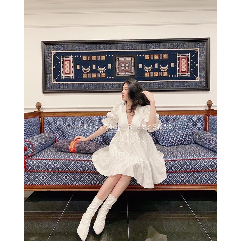 Đầm baby cổ V