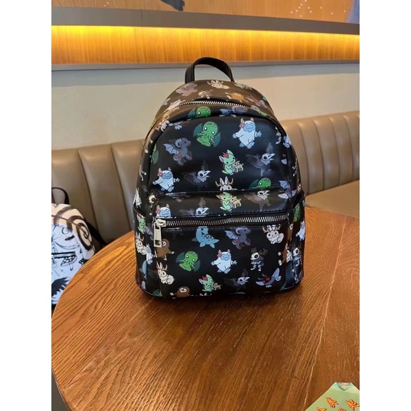 TNS-Balo mini form vuông hottrend xuất Âu hoạ tiết graffiti siêu cá tính-chất da cao cấp-màu đen và trắng classic