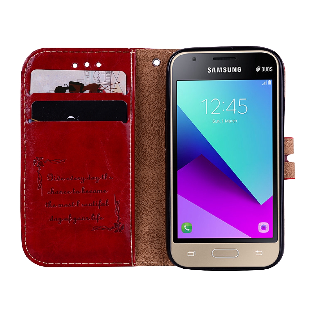 Bao Da Điện Thoại Pu Nắp Lật Thời Trang Cho Samsung Galaxy J1 Mini Prime Ốp