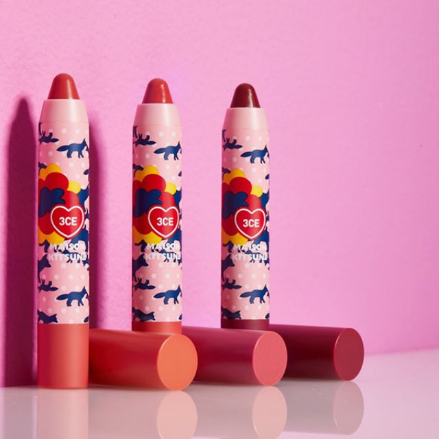 Son Bút Chì 3CE Maison Kitsune Velvet Lip Crayon