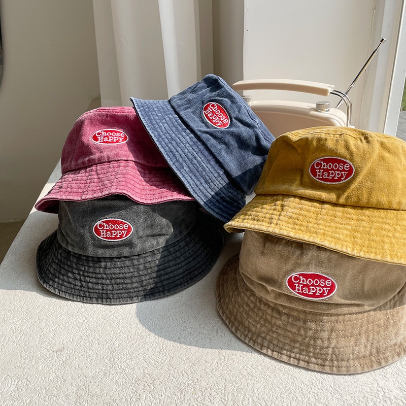 Nón Vành Denim Thêu Chữ Thời Trang Cho Bé