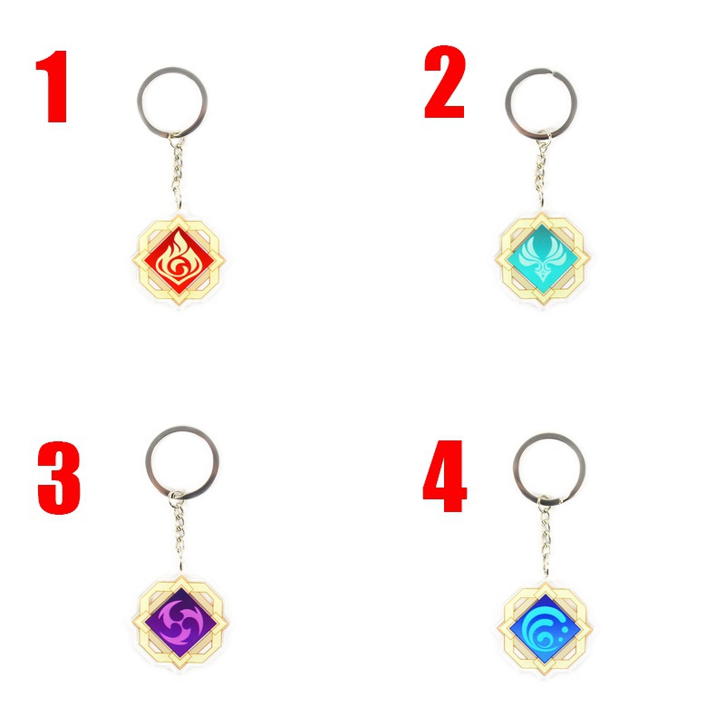 Móc chìa khóa Acrylic 14 phong cách game Genshin 7 tiện dụng