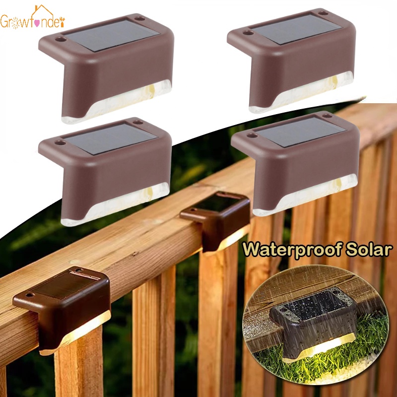 4 Đèn LED Năng Lượng Mặt Trời Chống Thấm Nước Cho Cầu Thang Sân Vườn