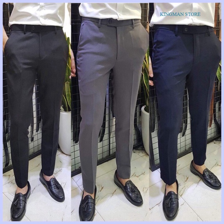 Quần Tây Nam, quần tâynam công sở Ống Côn Dáng Ôm Chuẩn Vải giãn nở Không Nhăn cao cấp - VNXK