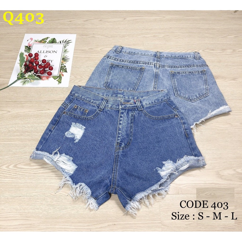 Quần jean short nữ rách cá tính ZOMI Q403