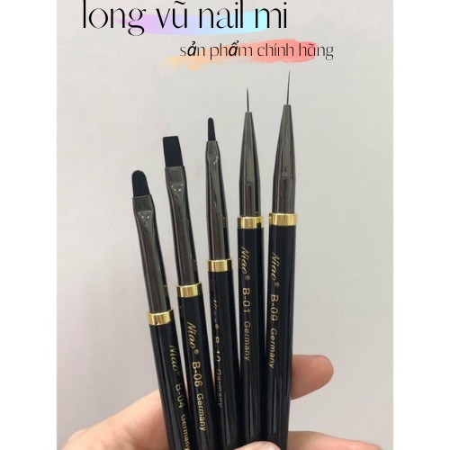 Sét cọ Nhật vẽ móng, bộ cọ Nhật làm nail 5 cây cao cấp