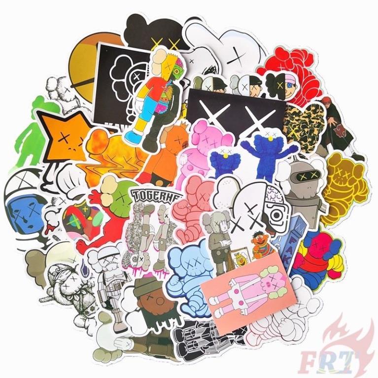 Bộ 100 Sticker KAWS cá tính chống nước dán trang trí vali mũ bảo hiểm xe máy | Rinart.vn