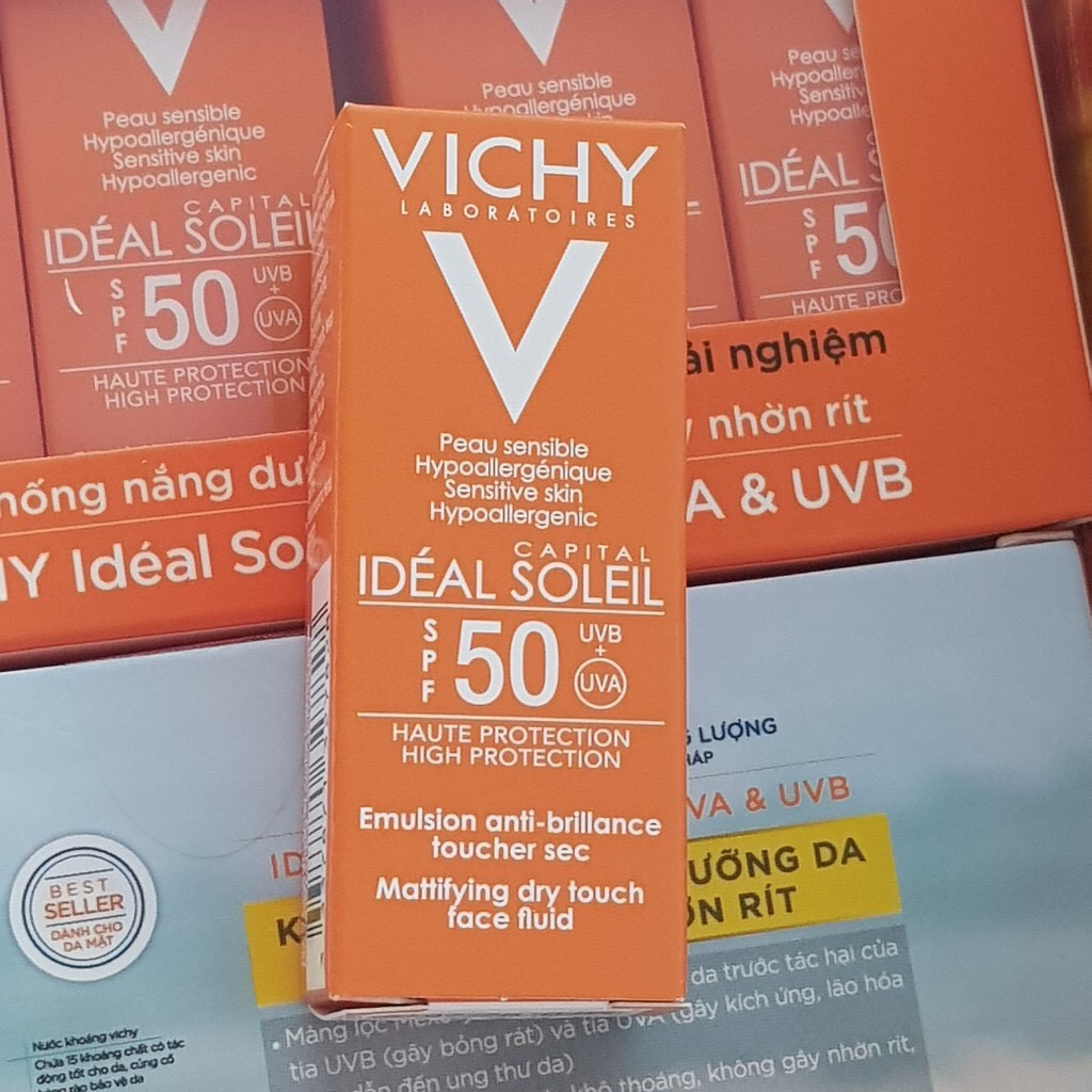 Sample chống nắng Vichy không gây nhờn rít SPF50, UVA, UVB (Dành cho da hỗn hợp và da dầu nhạy cảm) 3ml