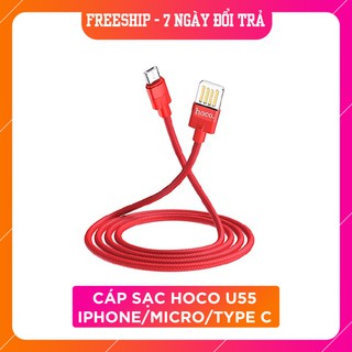 Cáp sạc hoco u55 sạc nhanh 2.4a max / dây dài 1.2m / đầu linghtning-micro-type c