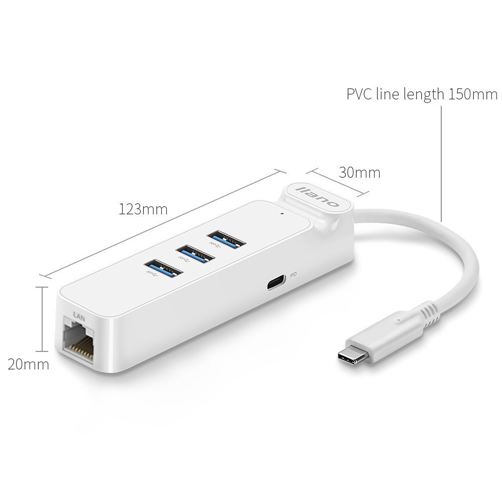 Hub Chuyển Đổi Mang Llano Type C Sang Rj45 3 Cổng Usb 3.0