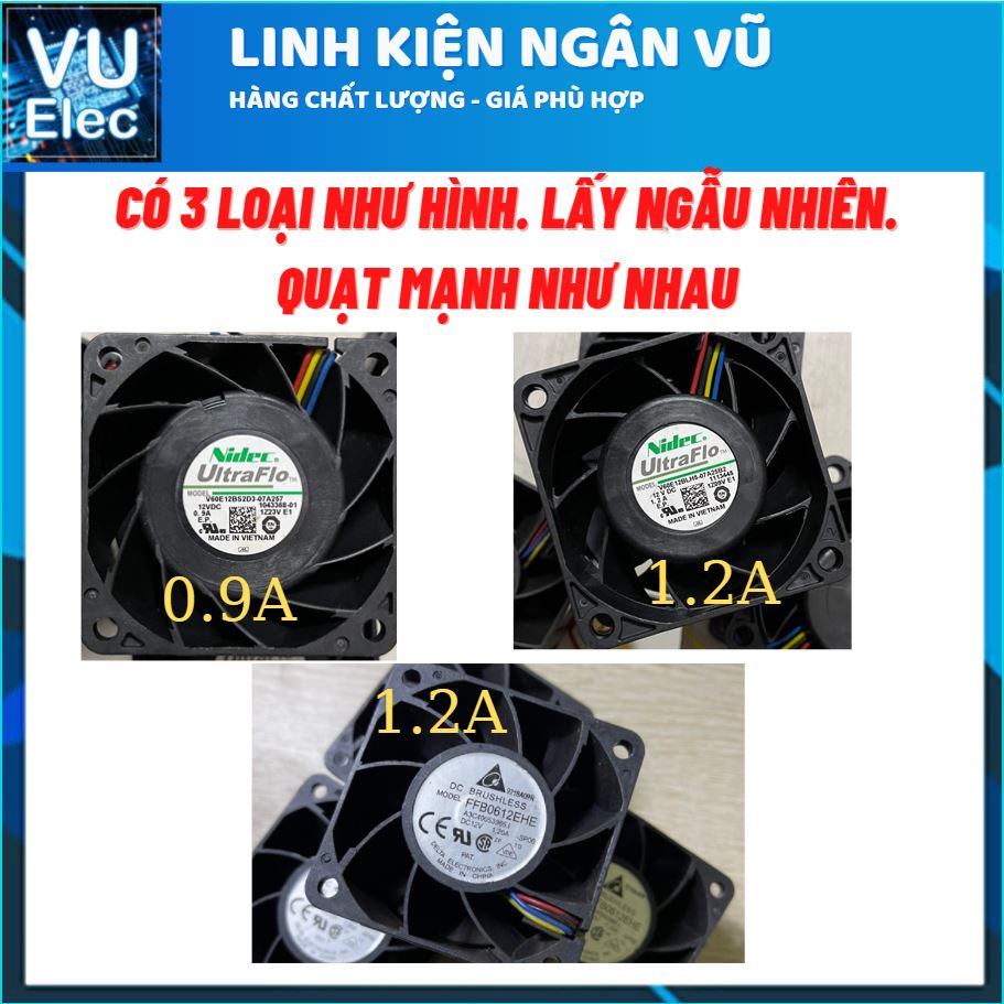 Quạt Phản lực - Tản Nhiệt 12V 0.9 - 1.2A Tháo Máy chính hãng NIDEC brushless 6x6x3.8Cm