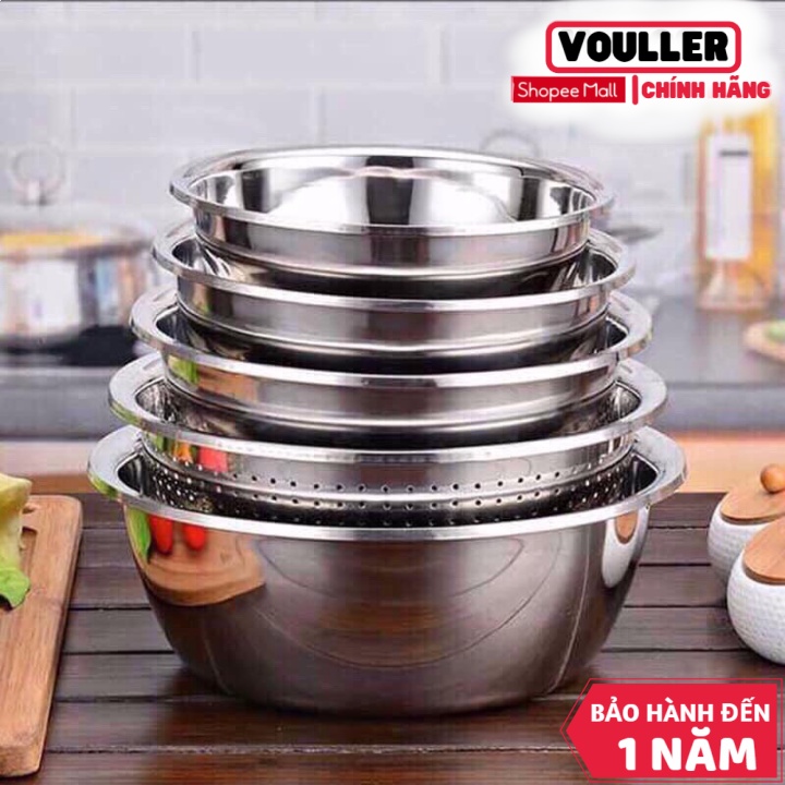 Bộ 5 Chậu Inox Vouller Xuất Nhật Tiện Lợi