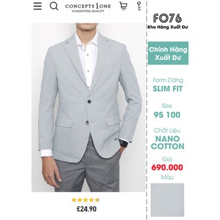 Áo Blazer Nam Hàn Quốc Kiểu Dáng Slim Fit Xám Xanh FO76 Kho Hàng Xuất Dư