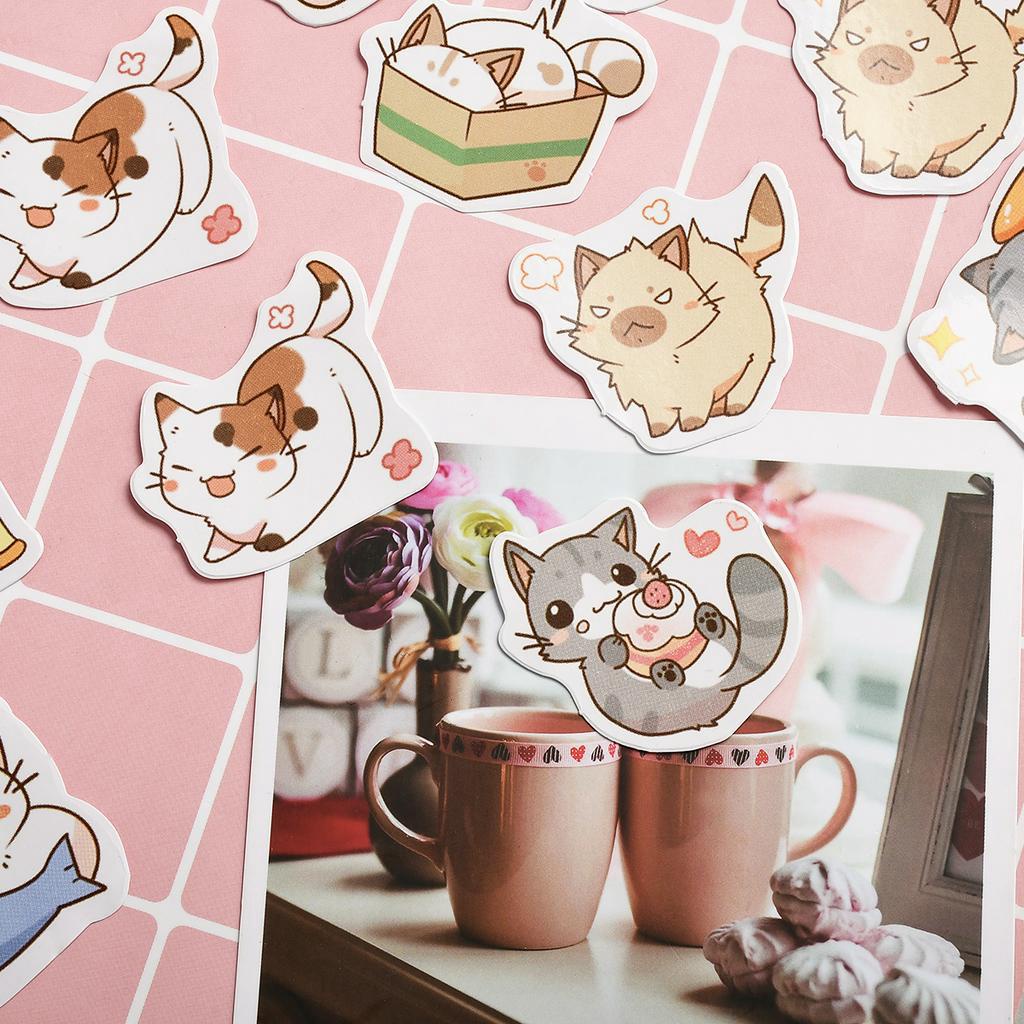 Miếng dán trang trí hình mèo dễ thương