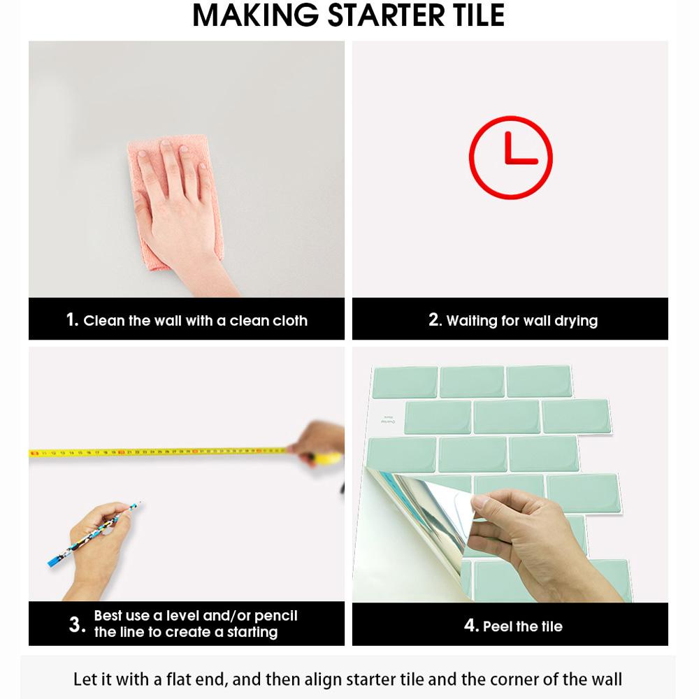 Miếng Dán Tường Trang Trí Tự Dính Chống Dầu Phong Cách Retro DIY