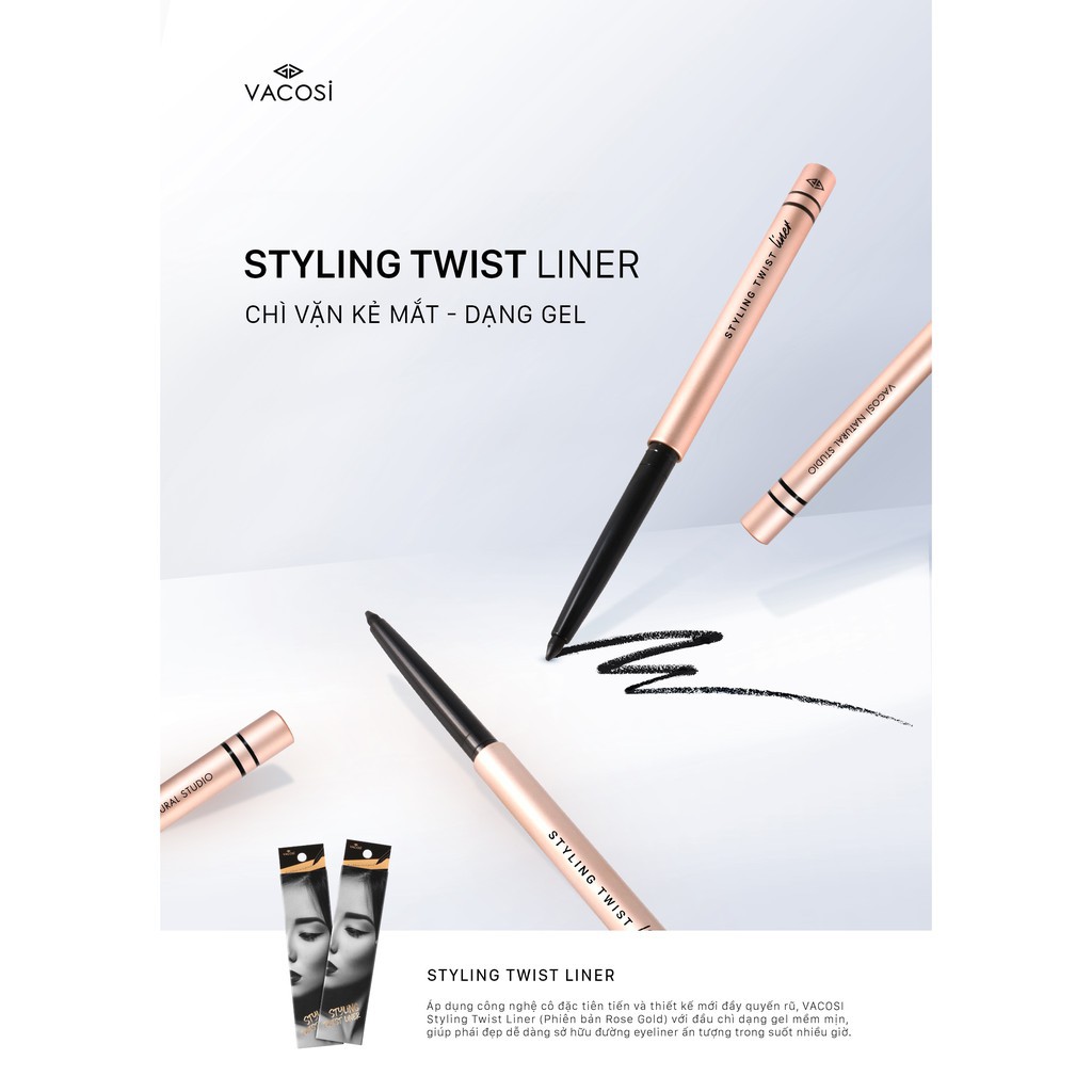 Chì Kẻ Mắt Dạng Gel Vacosi Styling Twist Liner 5ml Black VM02