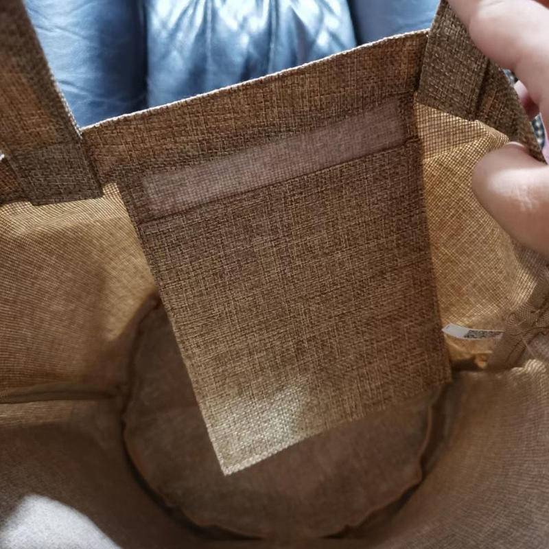 Túi Tote Đeo Vai Vải Lanh Chống Thấm Nước Cỡ Lớn In Hình Hai Chữ Thời Trang