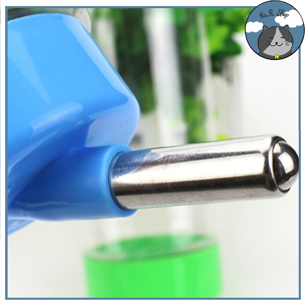 Bình Cấp Nước Tự Động Treo Chuồng Dành Cho Thú Cưng  - Bình Bi Gắn Lồng Cho Chó Mèo Chất Liệu ABS Vòi Inox